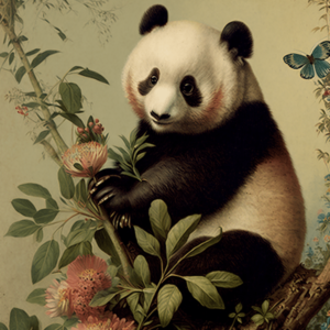 Vintage Panda Bear Art Print