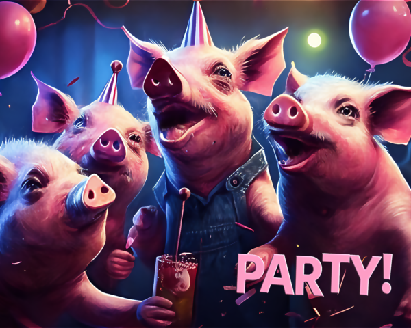 Pig Party Art Print