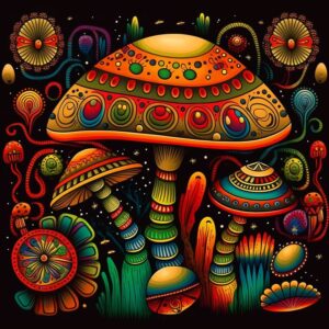 Psychedelic Mushrooms Art Print