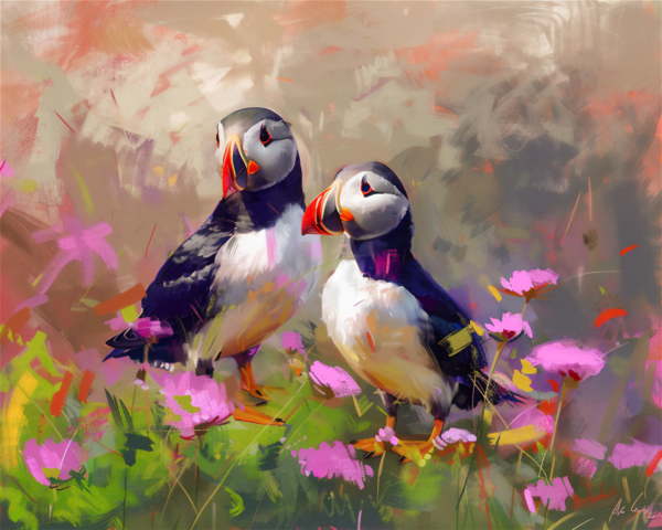 A Pair of Puffins Art Print