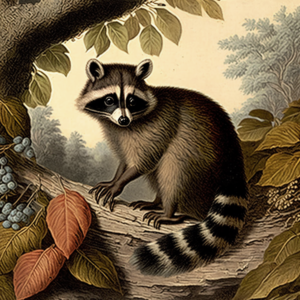 Vintage Raccoon Art Print