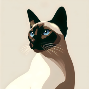 Minimalist Siamese Cat Art Print