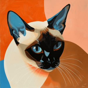 Pop Art Style Siamese Cat Art Print