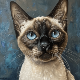 Oil Portrait Style Siamese Cat Art Print