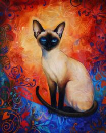 Bold Siamese Cat Art Print