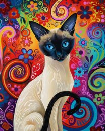 60's Psychedelic Siamese Cat Art Print