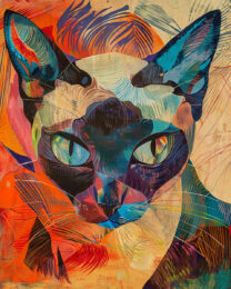 Abstract Siamese Cat Art Print