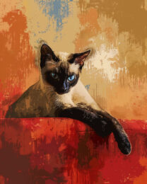 Siamese Cat Lounging Art Print