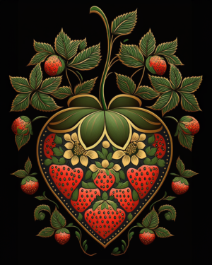 Strawberry Heart Art Print