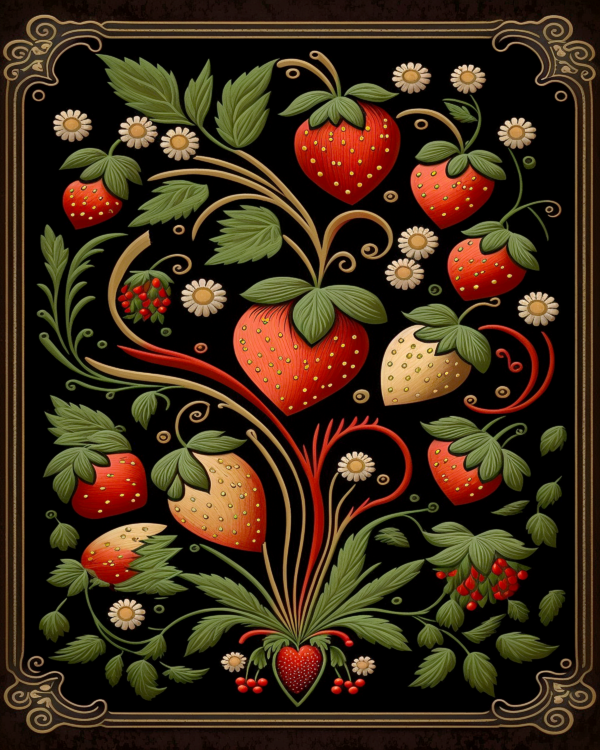 Vintage Strawberry Art Print