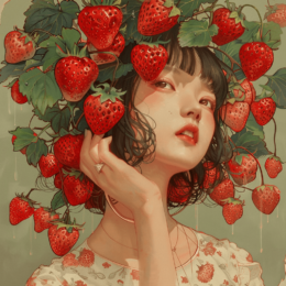 The Girl with the Strawberry Hat Art Print