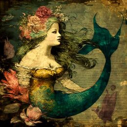 Vintage Mermaid Art Print