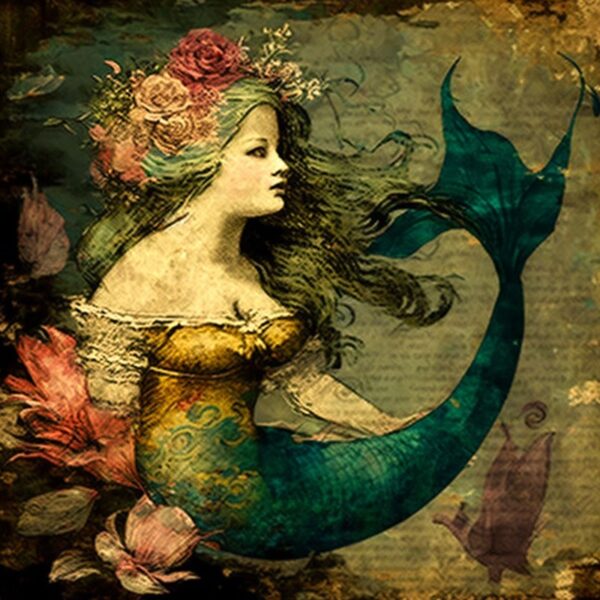 Vintage Mermaid Art Print