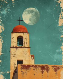 Vintage Southwest New Mexico Early Morning Church Steeple Art Print