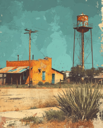 Vintage Southwest New Mexico Adobe Gas Station Art Print