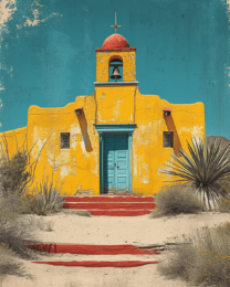 Vintage Southwest New Mexico Adobe Church Art Print