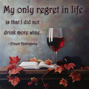 My Only Regret in Life is that I Did Not Drink More Wine