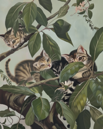 kittens in branches art print