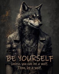 Be Yourself, Unless You Can Be a Wolf. Then, Be a Wolf Art Print