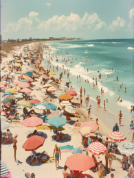 1950's Resort Beach 8x10 Art Print