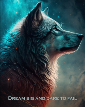 Dream Big and Dare to Fail Wolf Art Print