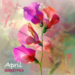 APRIL SWEETPEA flower art print