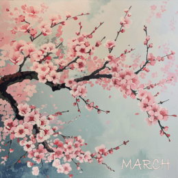 Aesthetic Cherry Blossoms - March Birth Flower Art Print