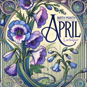 Nouveau Larkspur - April Birth Flower Art Print