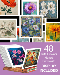 Birth Flower Art Print Collection Display