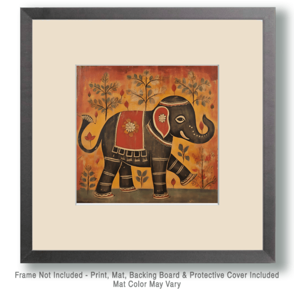 Folk Art Style Elephant Majesty