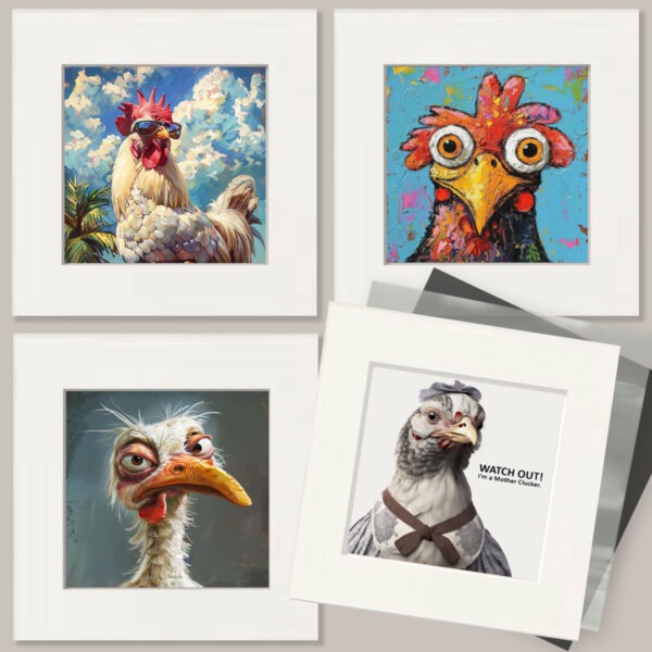 Funny Chicken Art Print Collection