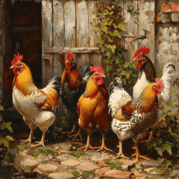 Farmyard Fashionistas Chicken Art Print