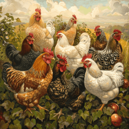 Barnyard Royalty Chicken Art Print