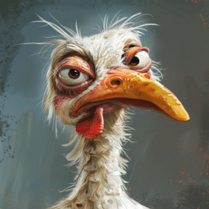 Crazy Looking Chicken Art Print