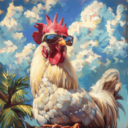 Chicken in Sunglasses Art Print