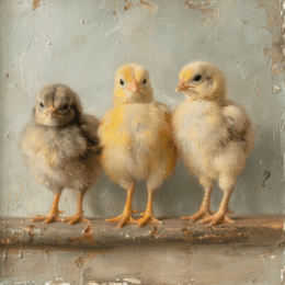 Three Cute Chicks Art Print