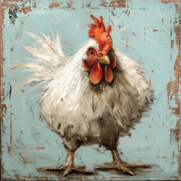 White Chicken Art Print