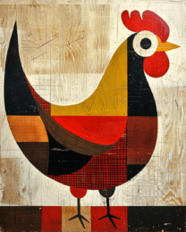 Scandinavian Folk Art Rooster Art Print