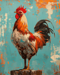 Grunge Rooster Art Print