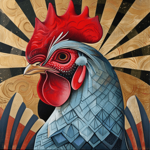 Deco Chicken Art Print