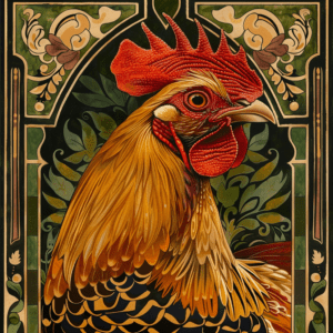 Nouveau Chicken Art Print