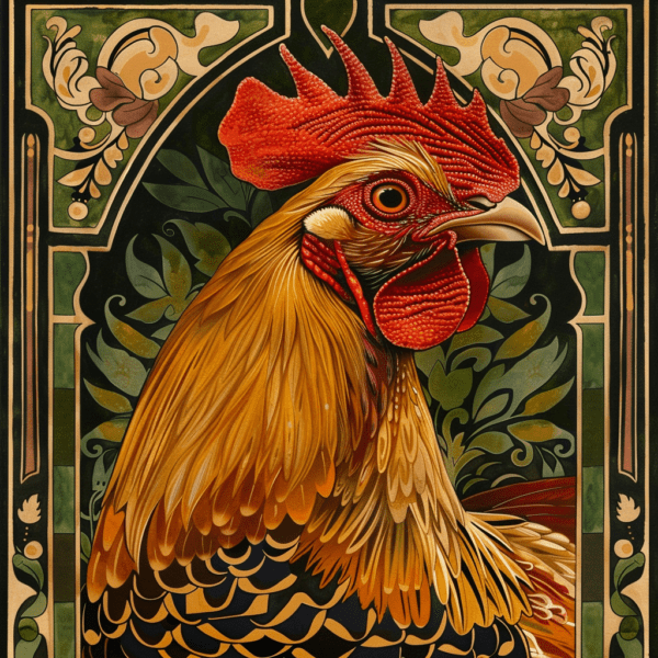 Nouveau Chicken Art Print