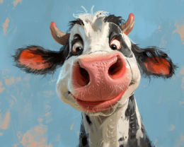 Goofy Cow Art Print