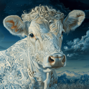 Midnight Dream Cow Art Print