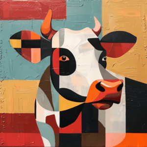 Grazing Grace Cow Art Print