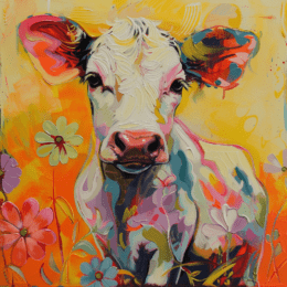 Barnyard Baby Cow Art Print