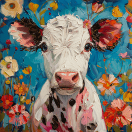 Udderly Adorable Baby Cow Art Print