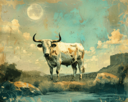 Ethereal Cow Art Print