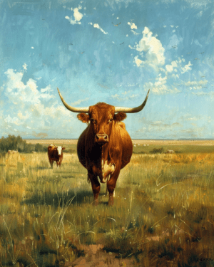 Classic Longhorn Art Print