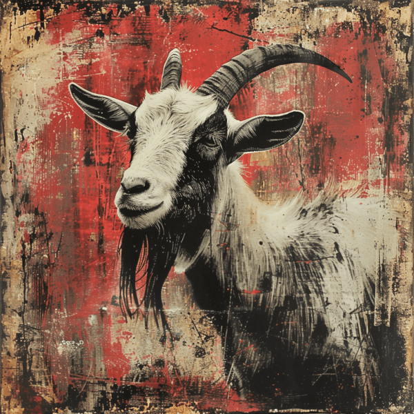 Grunge Goat Art Print